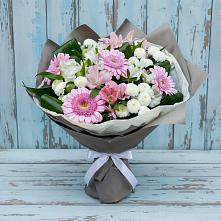 Букет цветов из:  Герберы, Альстромерии и Хризантемы #REPLACE_PRED# Сива