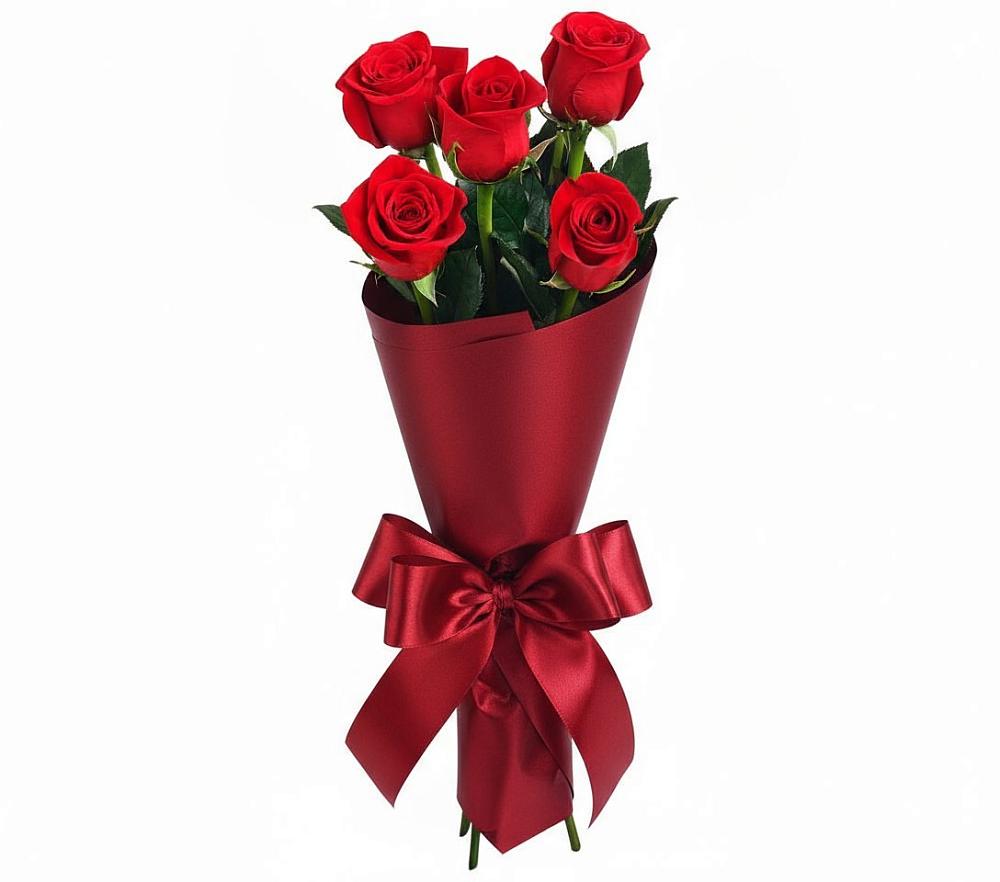 Букет 5 Красных роз Эдлесс Лав в Сива