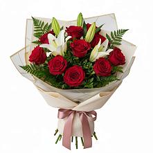 Букет цветов из:  Лилии и Розы в Сива