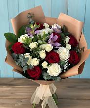 Букет цветов из:  Розы и Альстромерии #REPLACE_PRED# Сива
