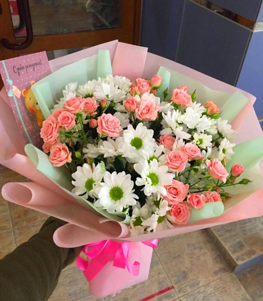 Букет цветов из: Розы и Хризантемы в Сива