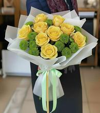 Букет цветов из:  Хризантемы и Розы в Сива