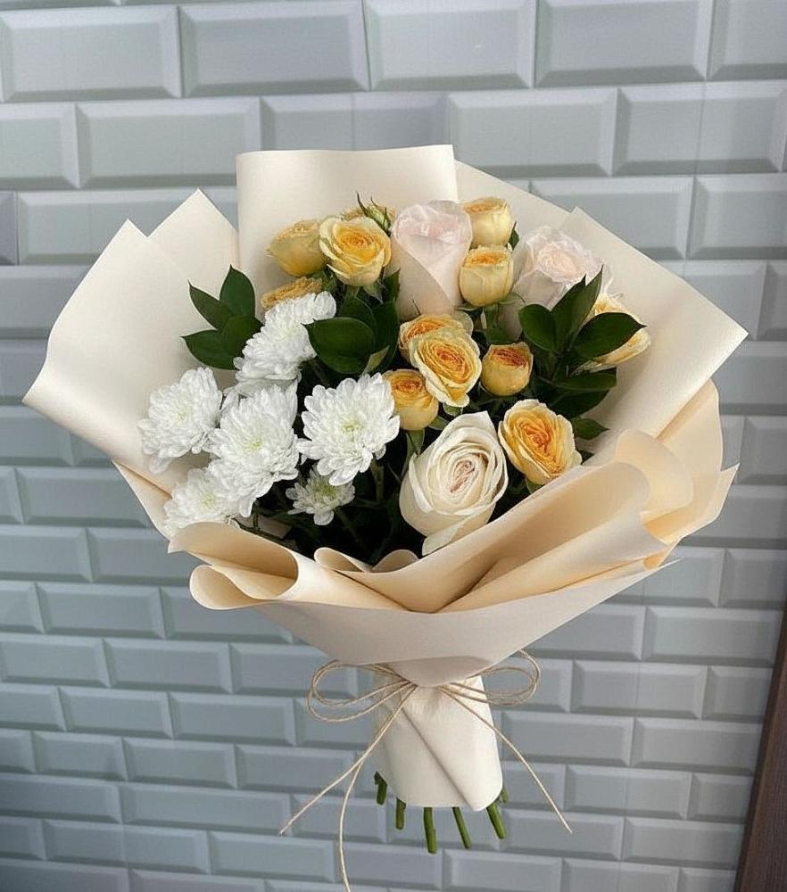 Букет цветов из: Розы и Хризантемы в Сива