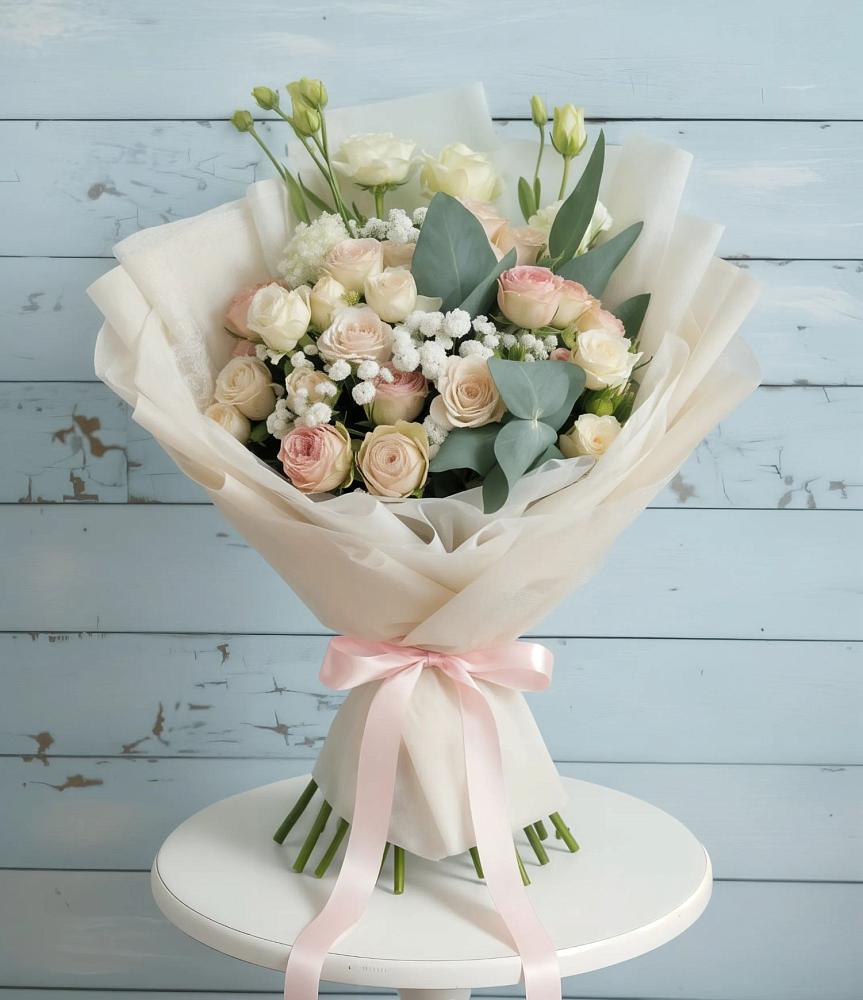 Букет цветов из: Розы и Лизиантусы в Сива