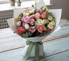 Букет цветов из:  Розы, Лизиантусы и Гвоздики в Сива