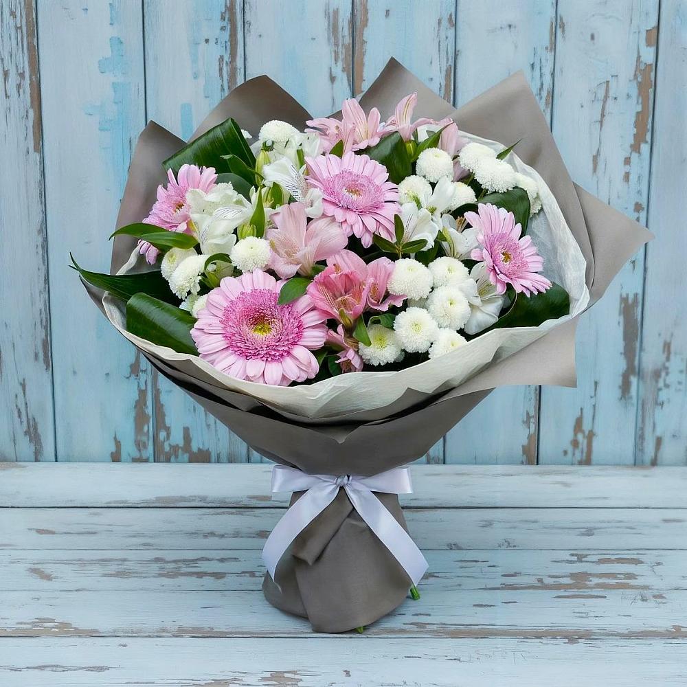Букет цветов из: Герберы, Альстромерии и Хризантемы в Сива