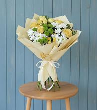 Букет цветов из:  Хризантемы и Розы #REPLACE_PRED# Сива