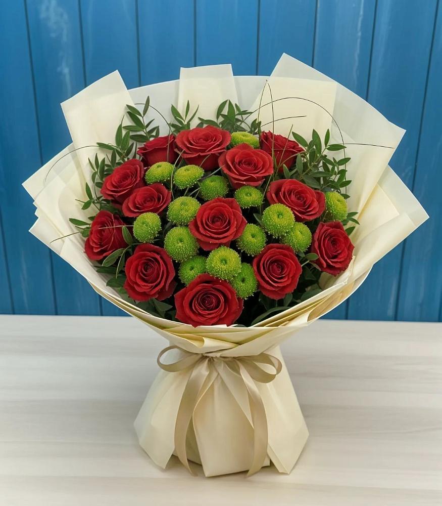 Букет цветов из: Розы и Хризантемы в Сива