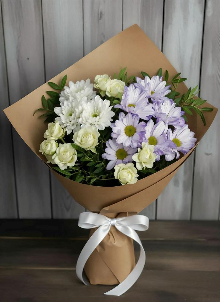 Букет цветов из: Хризантемы и Розы в Сива